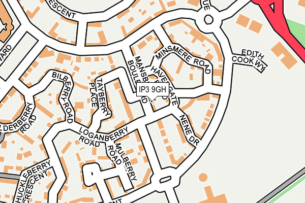 IP3 9GH map - OS OpenMap – Local (Ordnance Survey)