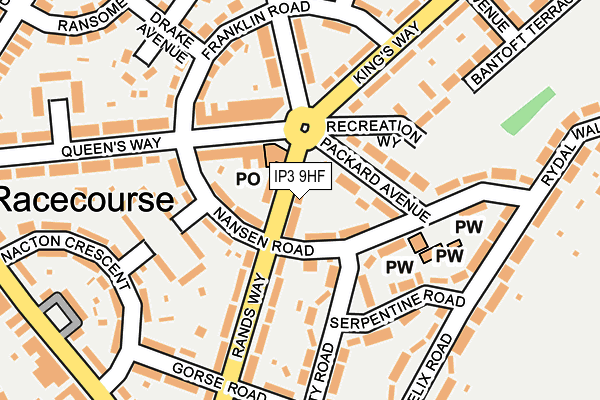 IP3 9HF map - OS OpenMap – Local (Ordnance Survey)