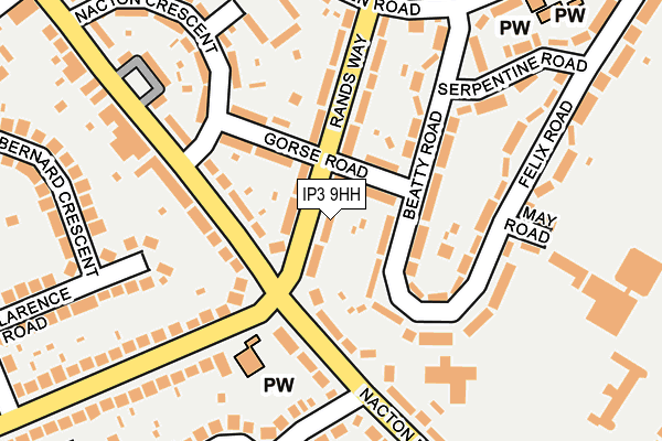 IP3 9HH map - OS OpenMap – Local (Ordnance Survey)