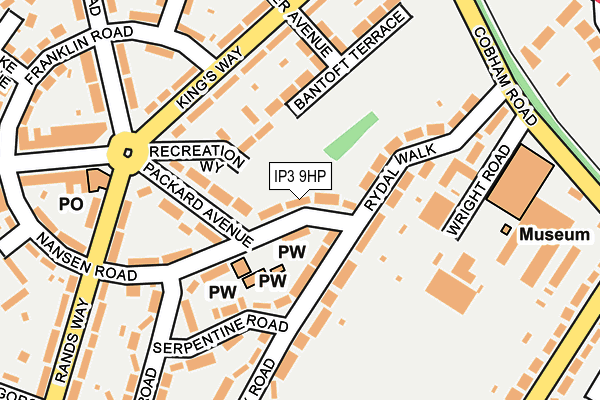 IP3 9HP map - OS OpenMap – Local (Ordnance Survey)