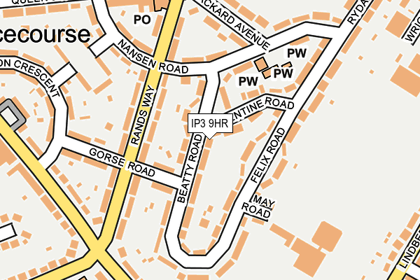 IP3 9HR map - OS OpenMap – Local (Ordnance Survey)