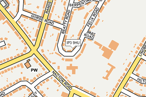 IP3 9HU map - OS OpenMap – Local (Ordnance Survey)