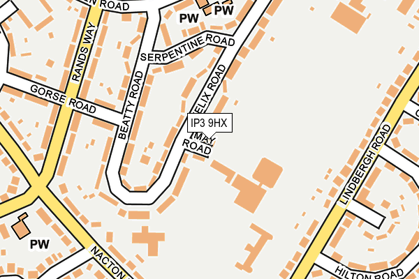 IP3 9HX map - OS OpenMap – Local (Ordnance Survey)