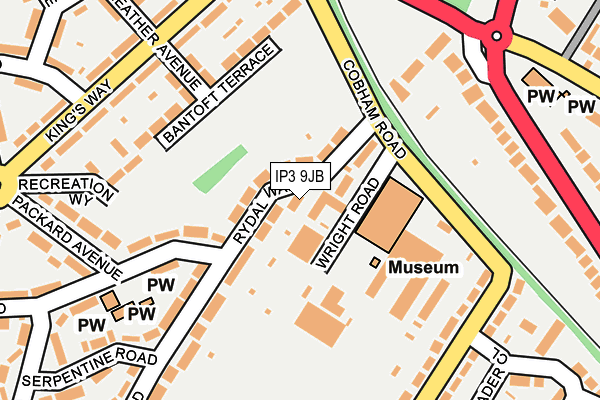 IP3 9JB map - OS OpenMap – Local (Ordnance Survey)