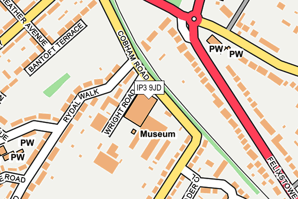IP3 9JD map - OS OpenMap – Local (Ordnance Survey)