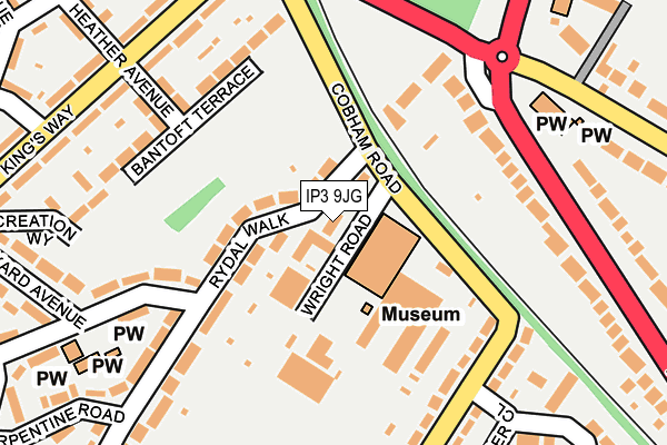 IP3 9JG map - OS OpenMap – Local (Ordnance Survey)