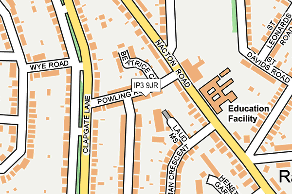 IP3 9JR map - OS OpenMap – Local (Ordnance Survey)