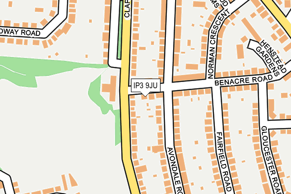 IP3 9JU map - OS OpenMap – Local (Ordnance Survey)