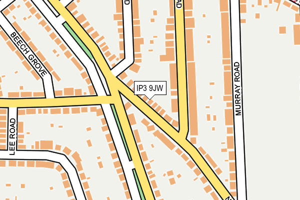 IP3 9JW map - OS OpenMap – Local (Ordnance Survey)