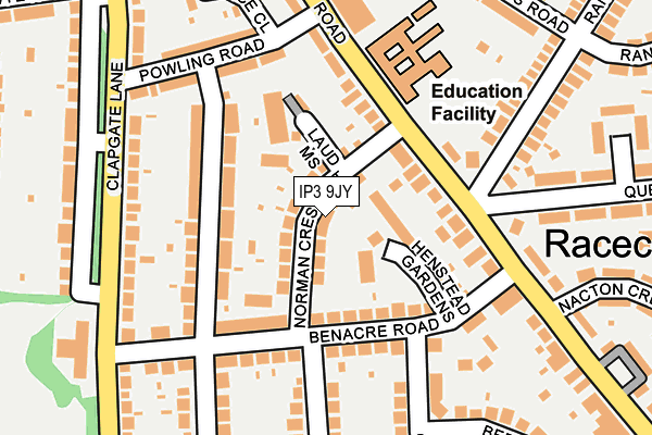IP3 9JY map - OS OpenMap – Local (Ordnance Survey)