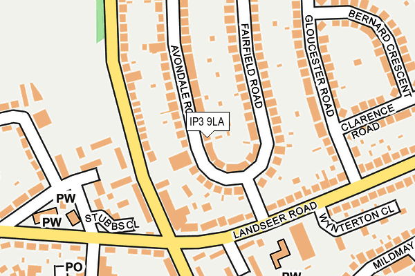 IP3 9LA map - OS OpenMap – Local (Ordnance Survey)