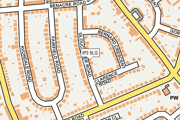 IP3 9LG map - OS OpenMap – Local (Ordnance Survey)
