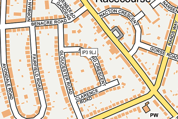IP3 9LJ map - OS OpenMap – Local (Ordnance Survey)