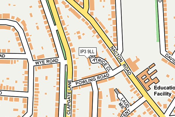 IP3 9LL map - OS OpenMap – Local (Ordnance Survey)