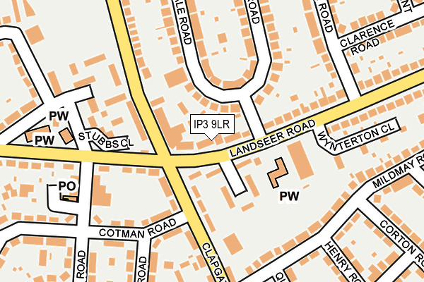 IP3 9LR map - OS OpenMap – Local (Ordnance Survey)