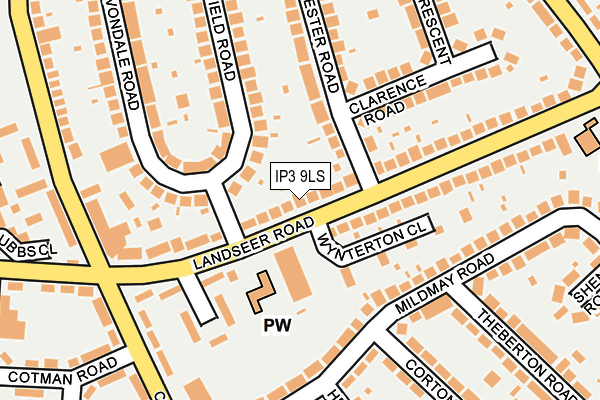IP3 9LS map - OS OpenMap – Local (Ordnance Survey)