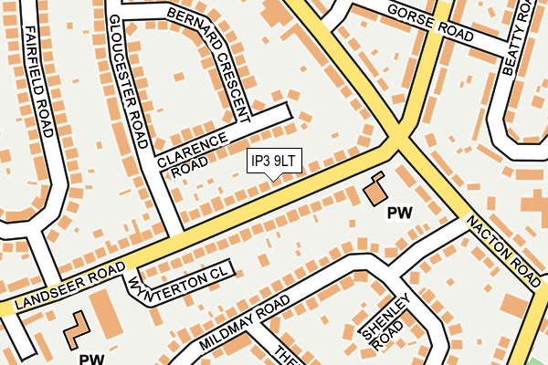 IP3 9LT map - OS OpenMap – Local (Ordnance Survey)