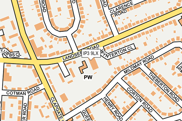 IP3 9LX map - OS OpenMap – Local (Ordnance Survey)