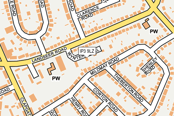 IP3 9LZ map - OS OpenMap – Local (Ordnance Survey)