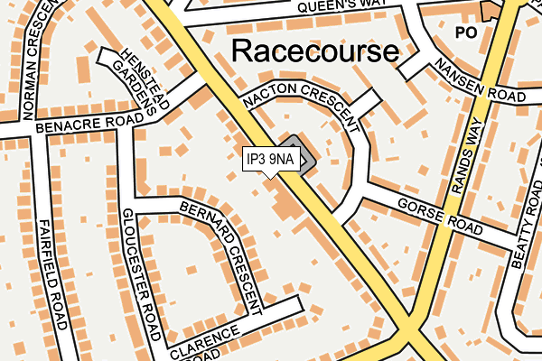 IP3 9NA map - OS OpenMap – Local (Ordnance Survey)