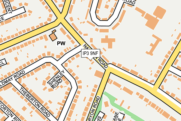 IP3 9NF map - OS OpenMap – Local (Ordnance Survey)