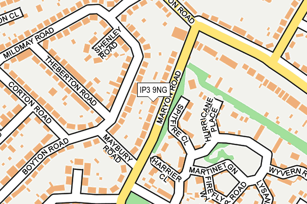 IP3 9NG map - OS OpenMap – Local (Ordnance Survey)