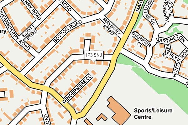 IP3 9NJ map - OS OpenMap – Local (Ordnance Survey)