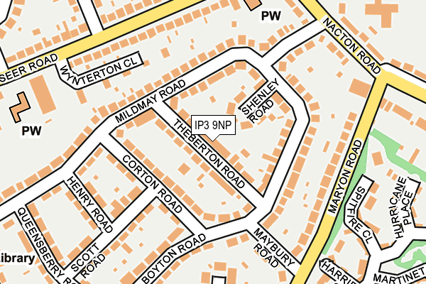 IP3 9NP map - OS OpenMap – Local (Ordnance Survey)