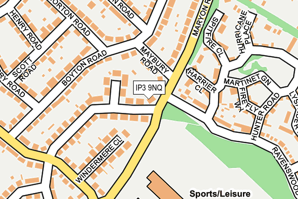 IP3 9NQ map - OS OpenMap – Local (Ordnance Survey)