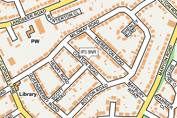 IP3 9NR map - OS OpenMap – Local (Ordnance Survey)