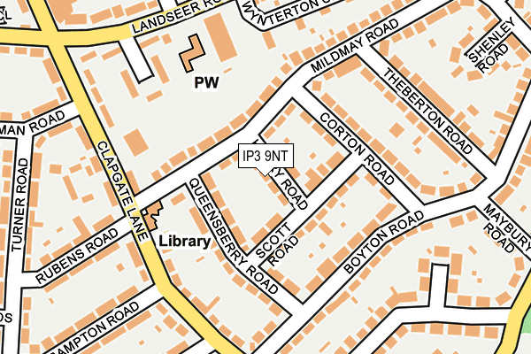 IP3 9NT map - OS OpenMap – Local (Ordnance Survey)
