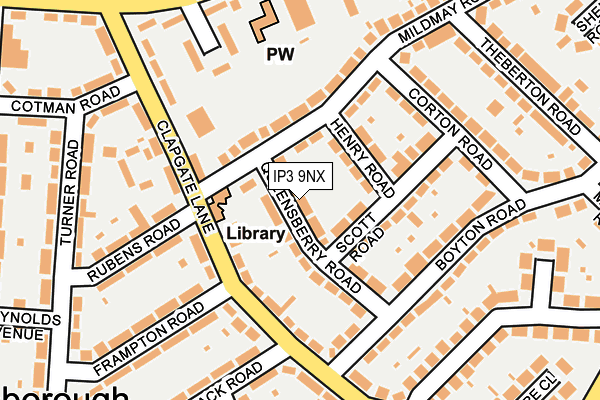 IP3 9NX map - OS OpenMap – Local (Ordnance Survey)