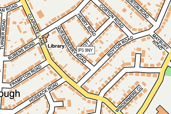 IP3 9NY map - OS OpenMap – Local (Ordnance Survey)