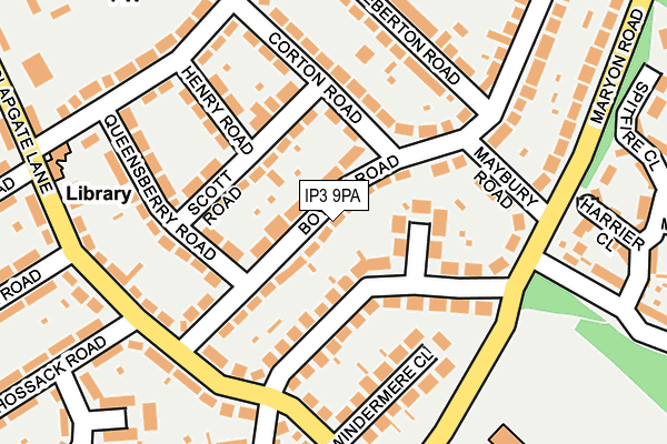 IP3 9PA map - OS OpenMap – Local (Ordnance Survey)