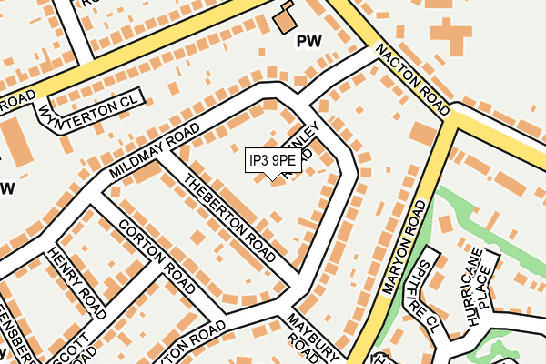 IP3 9PE map - OS OpenMap – Local (Ordnance Survey)