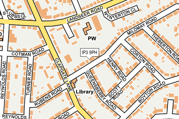 IP3 9PH map - OS OpenMap – Local (Ordnance Survey)
