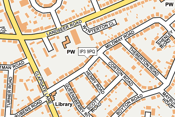IP3 9PQ map - OS OpenMap – Local (Ordnance Survey)