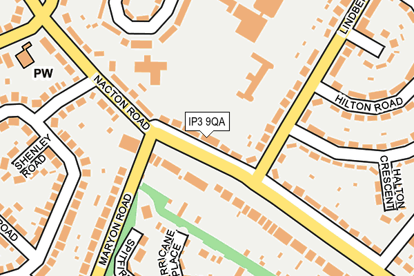 IP3 9QA map - OS OpenMap – Local (Ordnance Survey)
