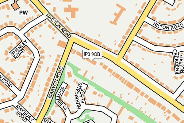 IP3 9QB map - OS OpenMap – Local (Ordnance Survey)