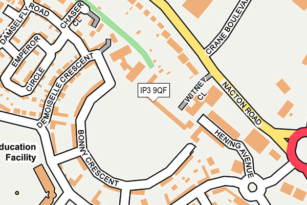 IP3 9QF map - OS OpenMap – Local (Ordnance Survey)