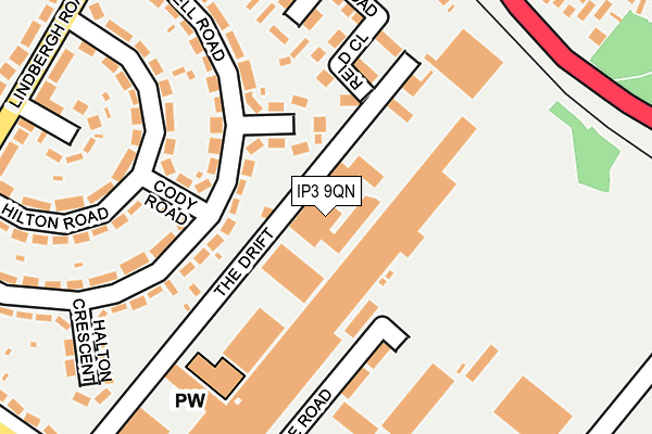 IP3 9QN map - OS OpenMap – Local (Ordnance Survey)