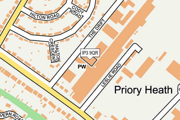 IP3 9QR map - OS OpenMap – Local (Ordnance Survey)