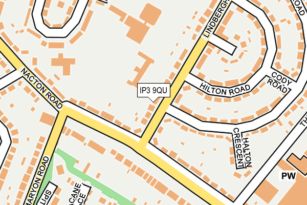 IP3 9QU map - OS OpenMap – Local (Ordnance Survey)