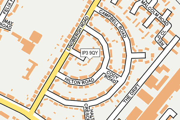 IP3 9QY map - OS OpenMap – Local (Ordnance Survey)