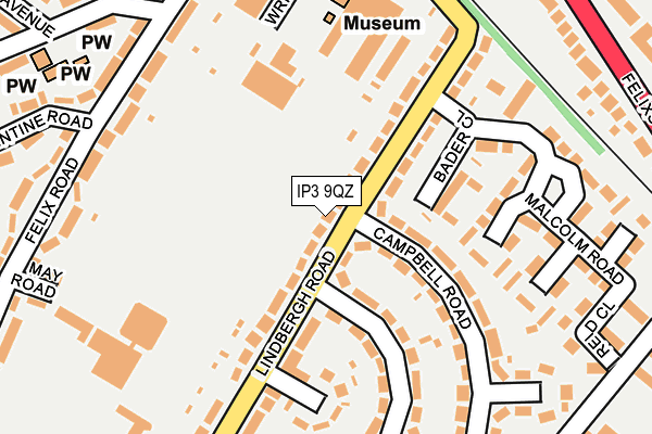 IP3 9QZ map - OS OpenMap – Local (Ordnance Survey)
