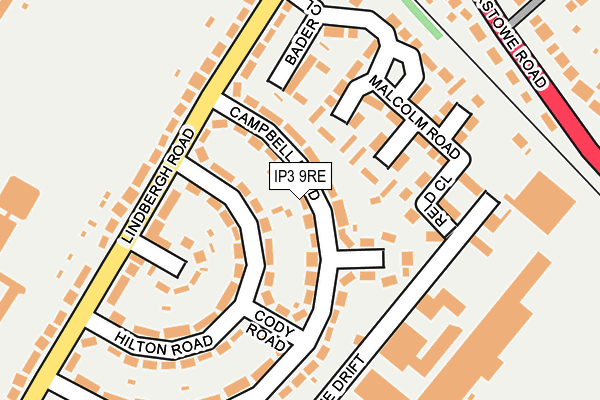 IP3 9RE map - OS OpenMap – Local (Ordnance Survey)