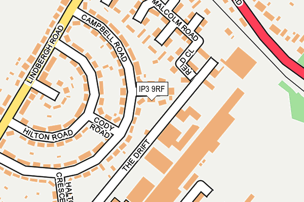 IP3 9RF map - OS OpenMap – Local (Ordnance Survey)
