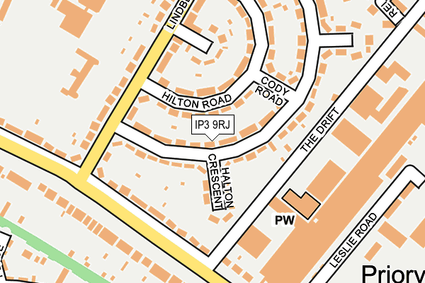 IP3 9RJ map - OS OpenMap – Local (Ordnance Survey)