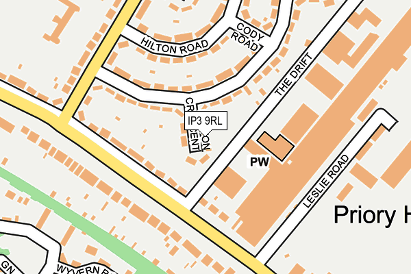 IP3 9RL map - OS OpenMap – Local (Ordnance Survey)