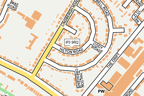 IP3 9RQ map - OS OpenMap – Local (Ordnance Survey)